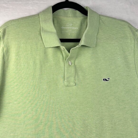 Vineyard Vines Slim Fit Mens Polo Shirt Light Green Sz L Golf Short Sleeve Polo - Picture 8 of 11